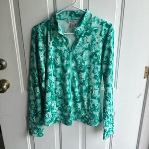Tommy Bahama Zip Up UPF50 Floral Activewear Top